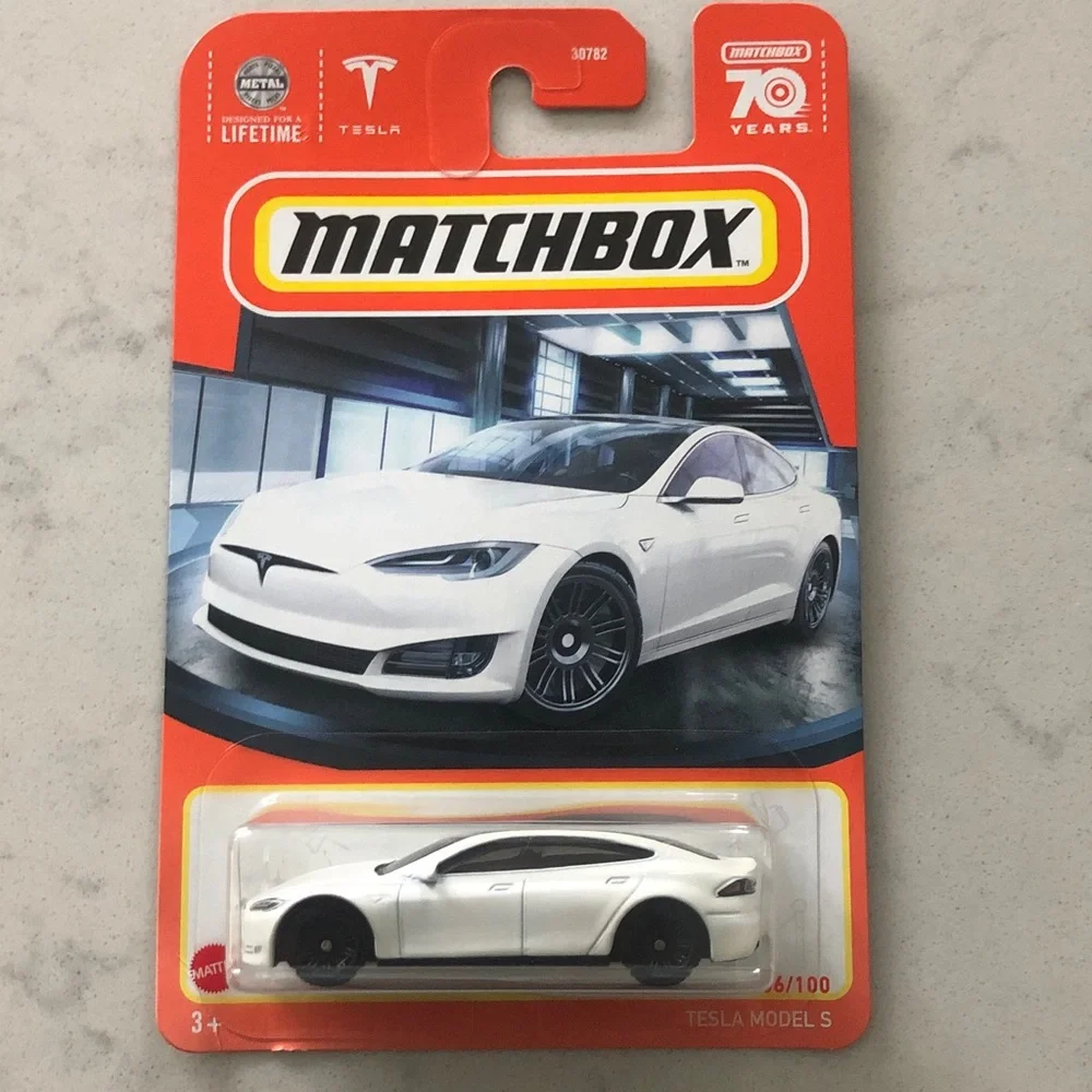 Mattel Matchbox White Tesla Model S Toy Car